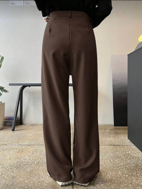 DAZY moteriškos šokoladinės rudos spalvos plačios kelnės