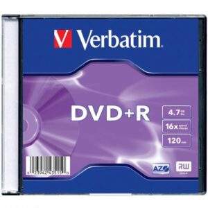 Kompaktinis diskas Verbatim DVD+R 4.7GB 16x slim box
