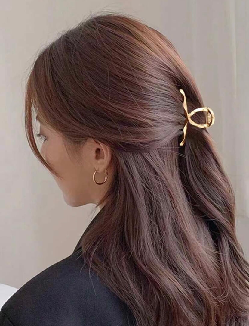 Metalinis elegantiškas aukso spalvos plaukų segtukas, x cm - Image 2