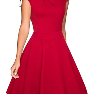 Kokteilinė vintažinio stiliaus raudona suknelė