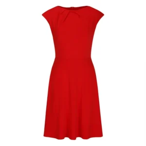Kokteilinė vintažinio stiliaus raudona suknelė