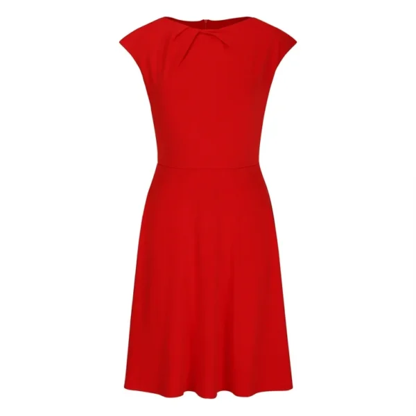 Kokteilinė vintažinio stiliaus raudona suknelė