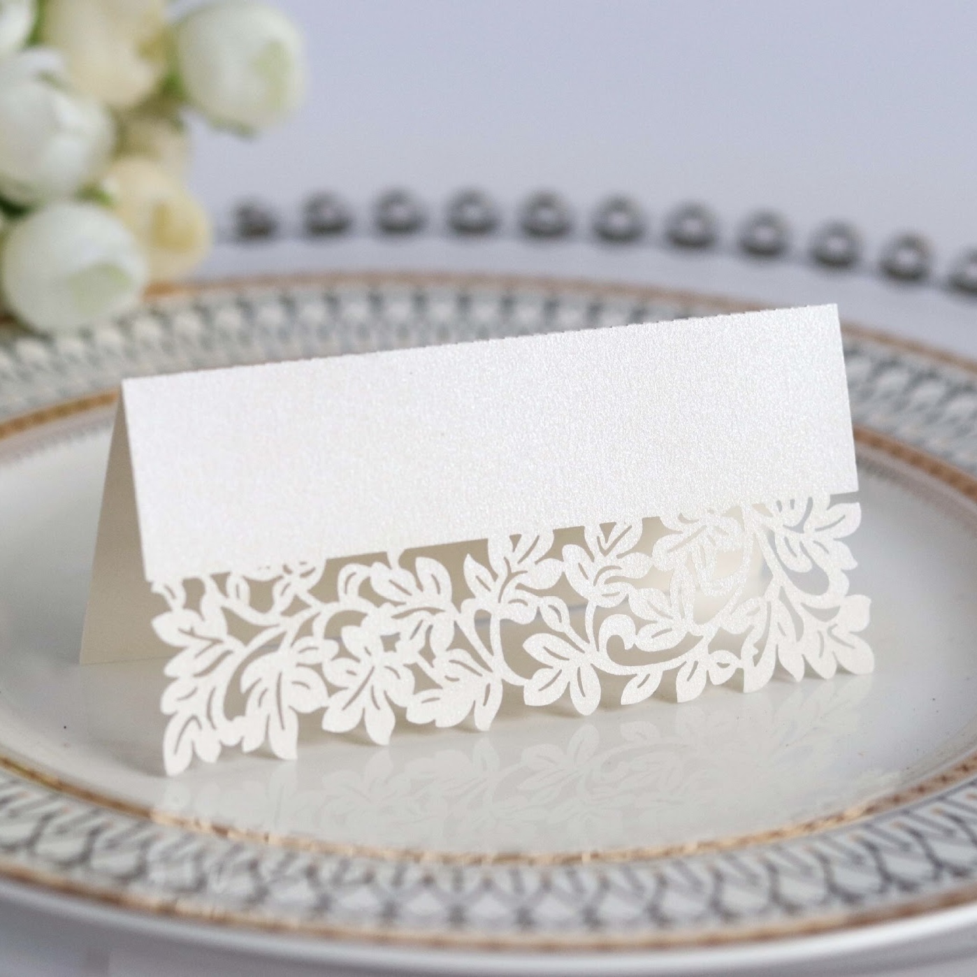 Stalo kortelės su lapų motyvais - Image 1