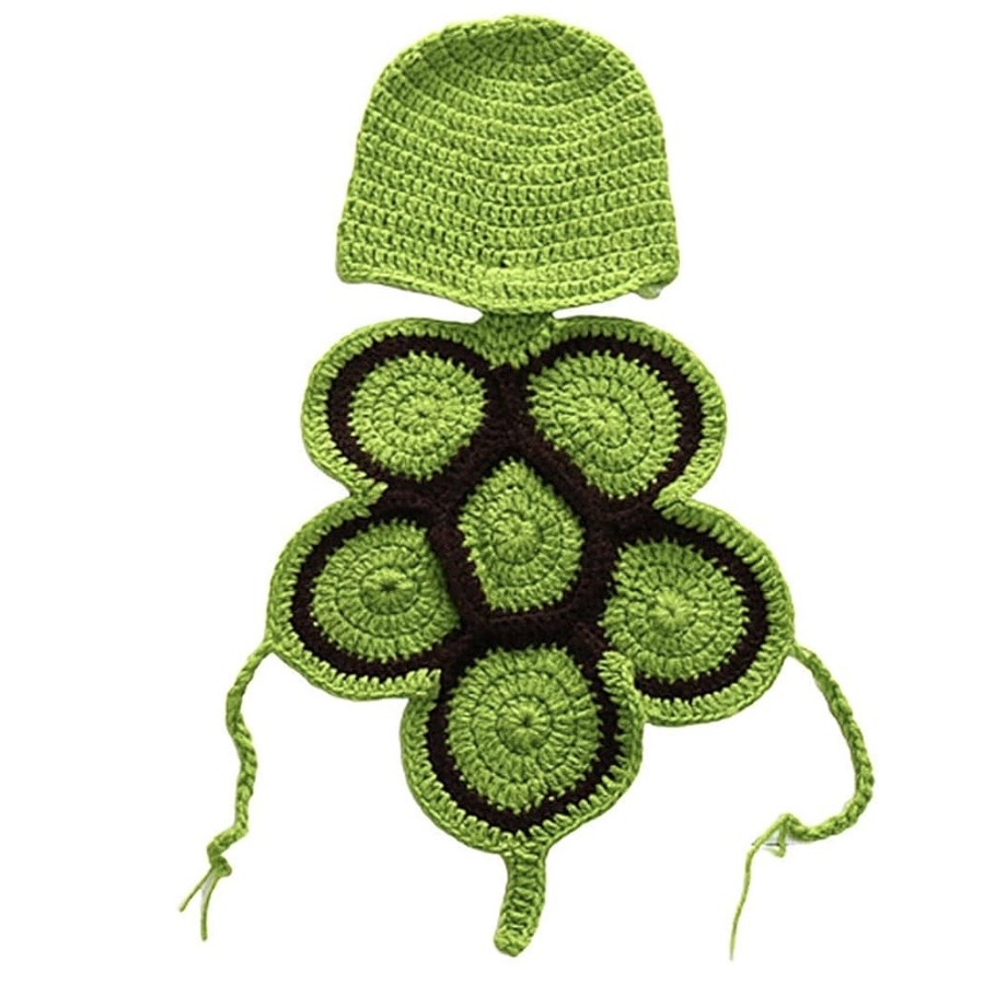 Megztas vėžlio kostiumėlis naujagimiams – fotosesijų aksesuaras