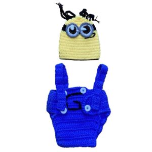 Megztas pakaliko kostiumėlis naujagimiams – fotosesijų aksesuaras